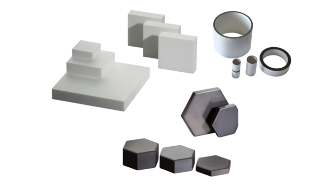 Mixture of ceramic parts for the defence sector