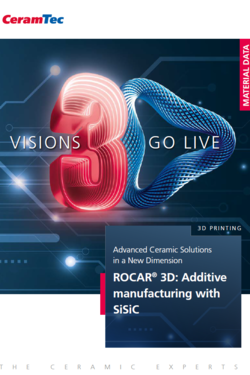 Titulní stránka datového listu pro aditivní výrobu z karbidu křemíku