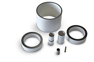 Piezoelectric Tubes infront of white background