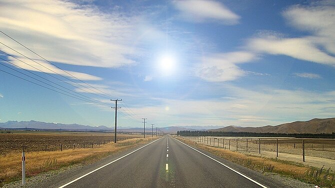 A street with "Start" written on it in capital letters