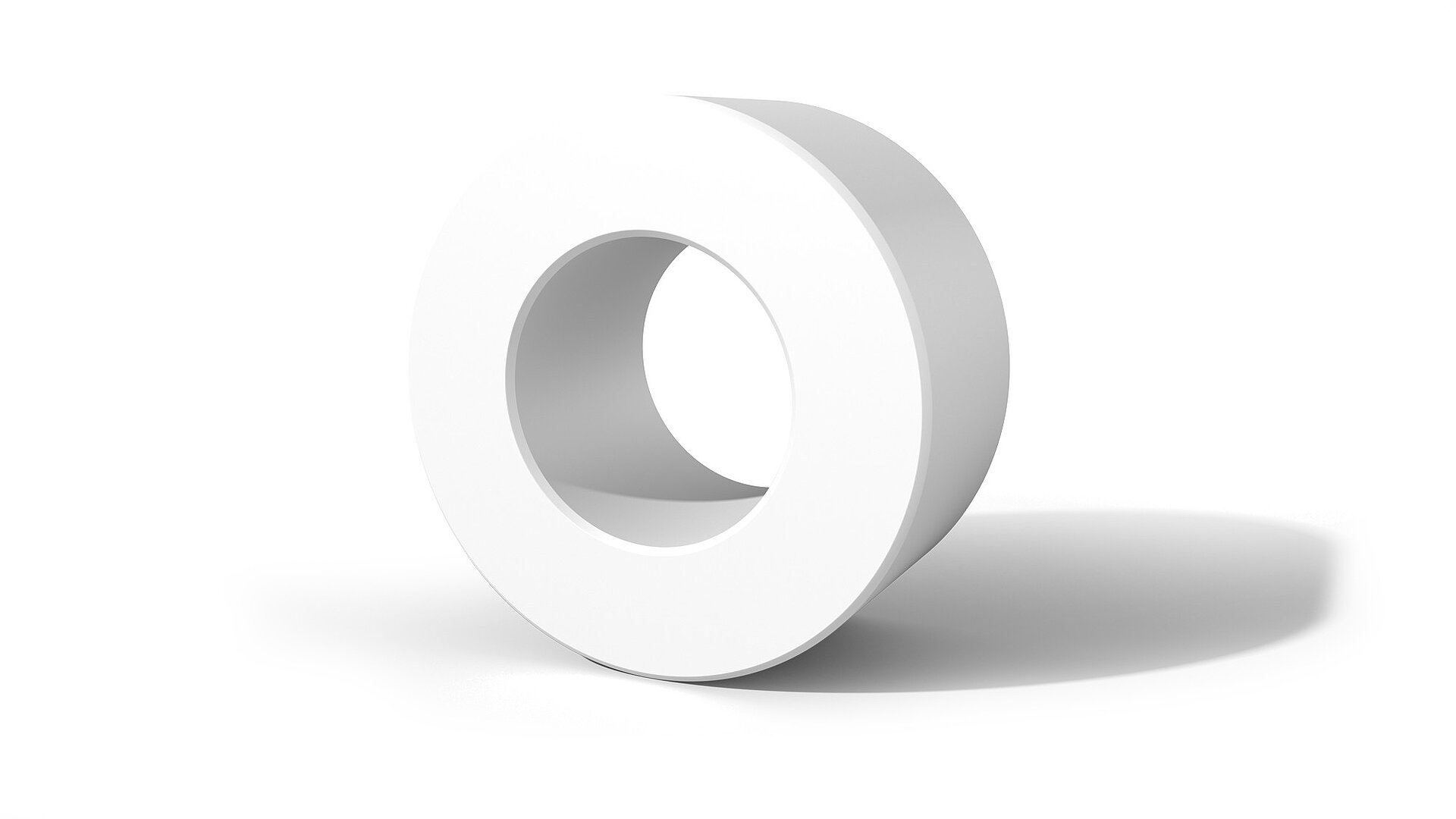 Anneau de support de clapet d'échappement blanc sur fond blanc