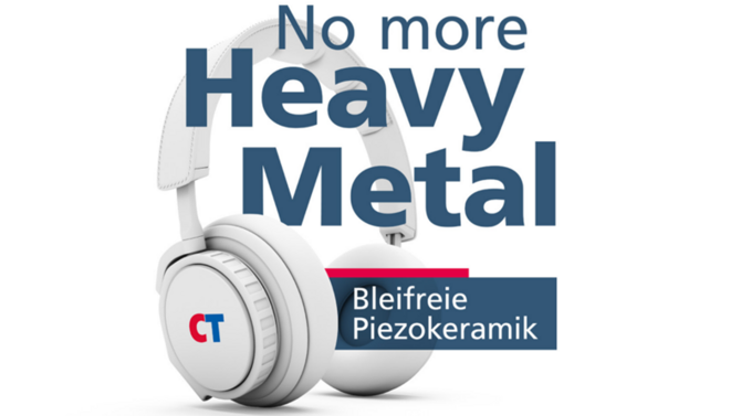 Heavy-Metal-Kopfhörer symbolisiert bleifreie Piezokeramik