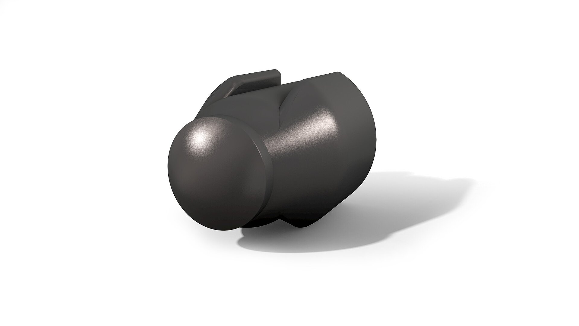 Bille de clapet d'échappement noire sur fond blanc