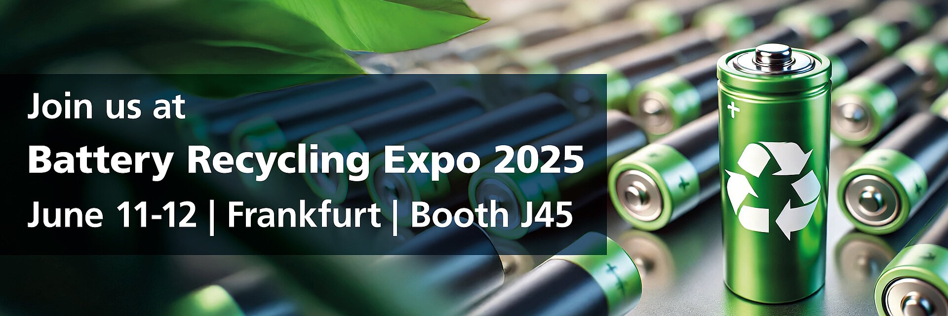 Website banner for CeramTec's trade fair appearance at the Battery Recycling Expo 2025