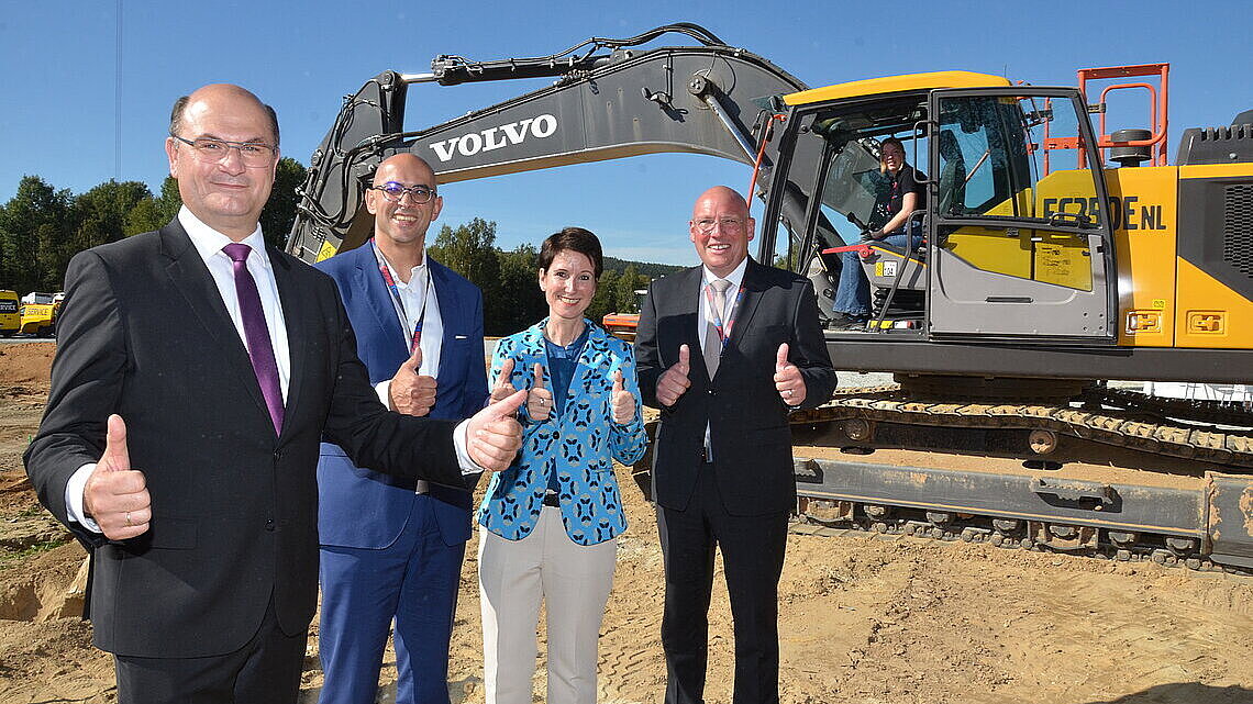 Politicians and board members at the ground-breaking  