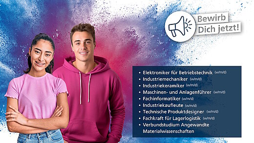 Web-News-Bild zum Ausbildungsstart bei CeramTec in 2026 mit zahlreichen Ausbildungsberufen