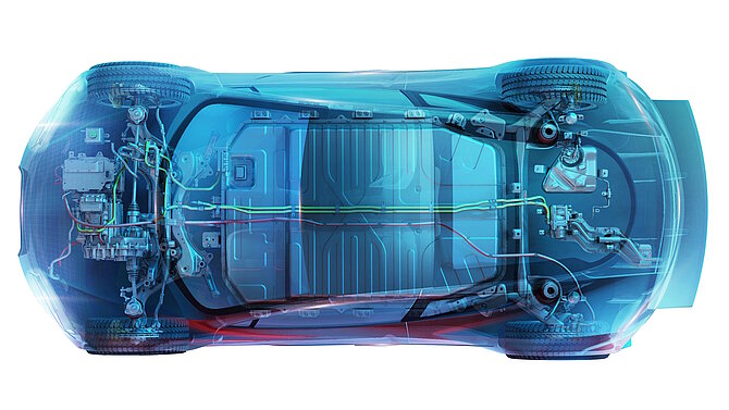 Vue aérienne de la CeramCar électrique de CeramTec