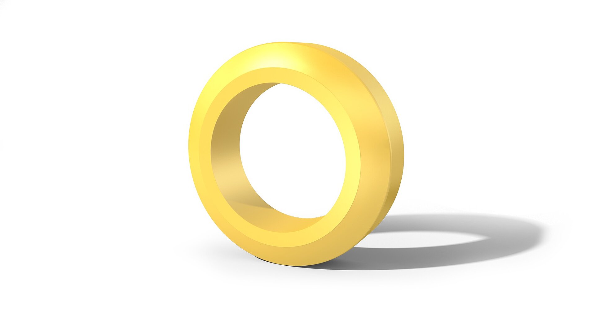 Anneau jaune de support de clapet d'échappement sur fond blanc