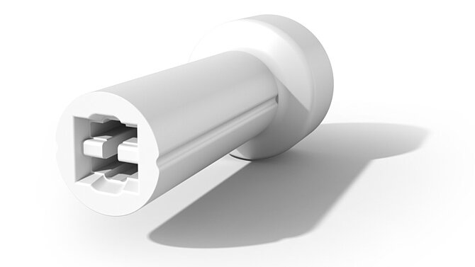 Sonde blanche pour traversées de capteurs sur fond blanc