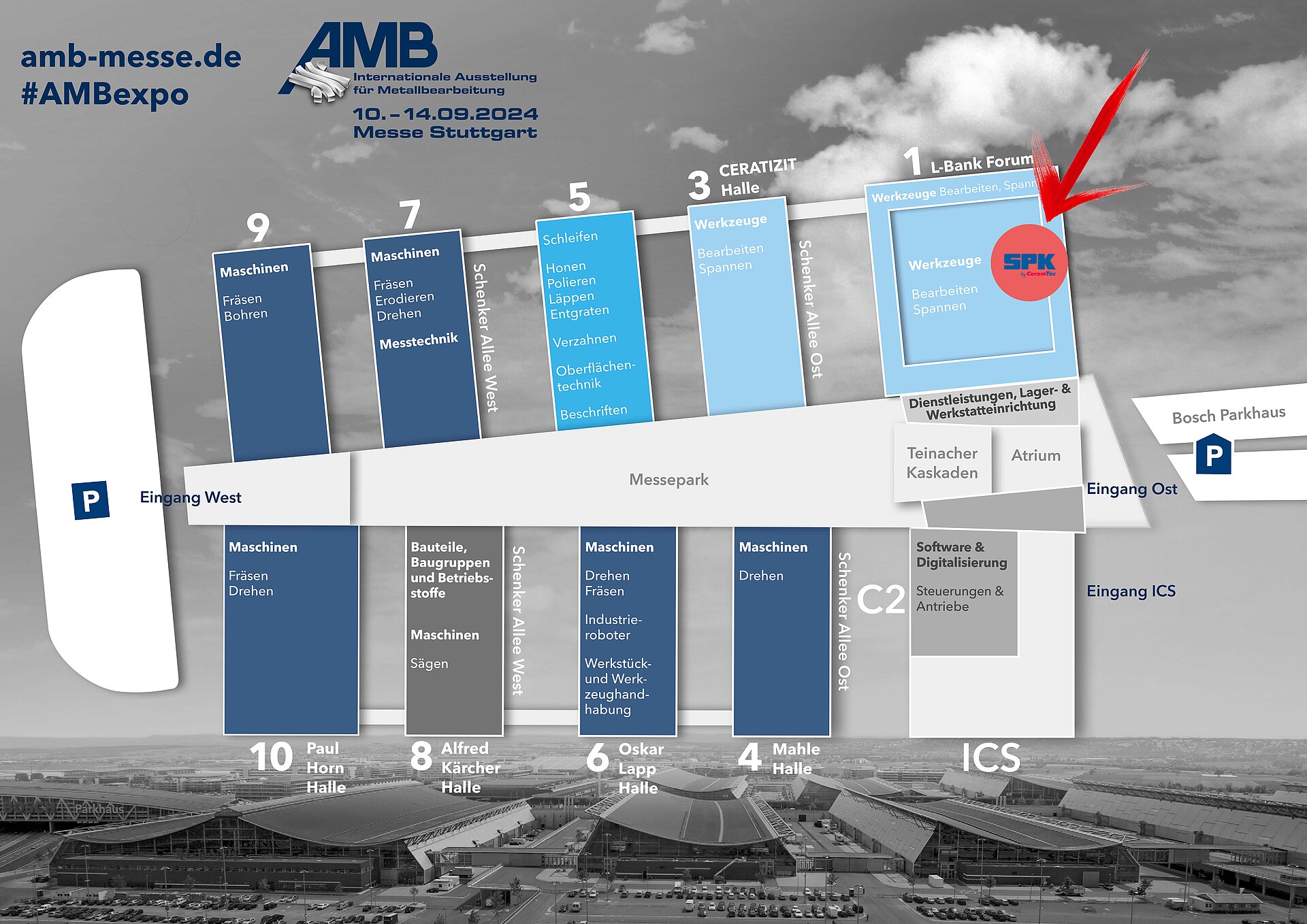 Plan der AMB-Halle 2024