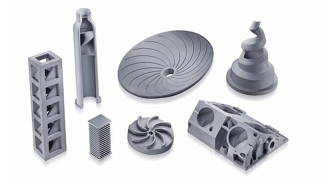 Several 3D printed ceramic products