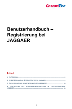 Titelseite des JAGGAER-Benutzerhandbuchs