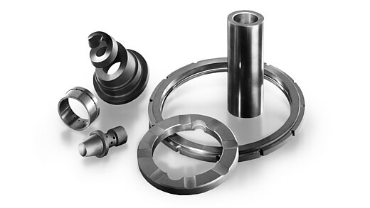 Trubky, kroužky, ložiska, trysky a ventily z karbidu křemíku