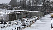 Snow-covered construction site of CeramTec in Marktredwitz