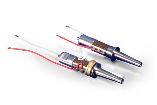 Ceramic ultrasonic transducer on white background