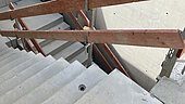 Ansicht einer Treppe auf der Baustelle