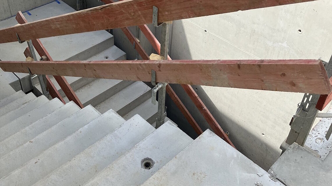 View of a staircase on the construction site