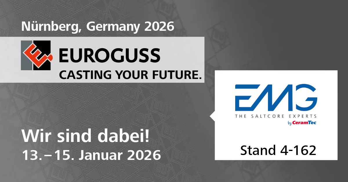 Teaser zum Messe-Auftritt von EMG Saltcores bei der EUROGUSS 2026 in Nürnberg