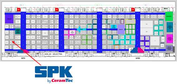 Lageplan des Keramik-Herstellers SPK bei Le Salon Siane 2025 in Toulouse